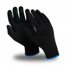Перчатки нейлоновые с ПВХ МЕХАНИК БЛЭК, размер 9-L, черные