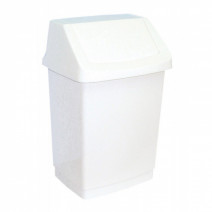 Контейнер пластик для мусора с плавающей крышкой белый MERIDA 25л 1/4/6