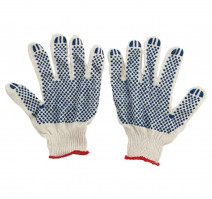 Перчатки х/б с ПВХ синяя точка 7 класс 4 нити СТАНДАРТ