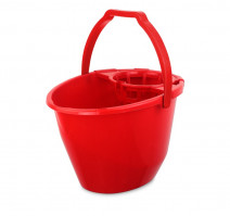 Ведро 11л пластиковое овальное с отжимом,красное BonusPRO