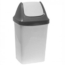 Контейнер пластик для мусора с плавающей крышкой МРАМОР СВИНГ 50л 1/3