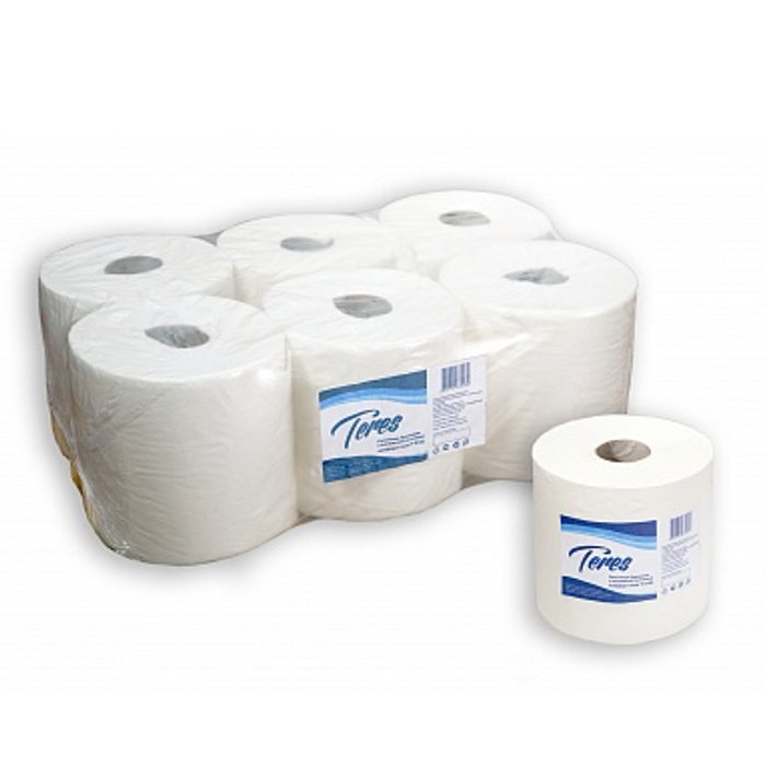 Бумажные полотенца рулонные Терес Комфорт 2-сл, maxi, внутренняя вытяжка, 150 метров, 100% целлюлоза, Т-0157