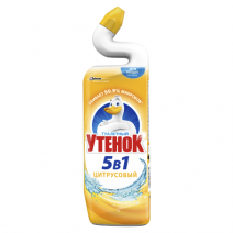 ТУАЛЕТ.УТЕНОК 5в1 ср-во д/чистки унитазов 900мл ЦИТРУСОВЫЙ 1/12