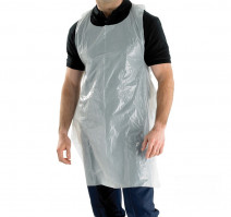 Фартук одноразовый ПВД 30мкм, белый 50шт/упак