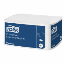 Диспенсерные салфетки белые UNIVERSAL TORK COUNTERFOLD 33*30см, 1сл, 300л 1/24