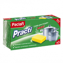 Губки для мытья посуды PACLAN PRACTI MAXI 3шт 1/40