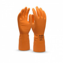 Перчатки латекс MANIPULA ЦЕТРА рр 8-М, с напылением, оранжевые 1/120