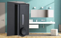 Диспенсер для жидкого мыла пластиковый 1000мл черный Vialli S4B