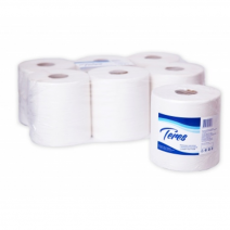 Бумажные полотенца рулонные Терес Комфорт 1-сл, maxi, внутренняя вытяжка, 235 метров, отбеленная макулатура, Т-0160