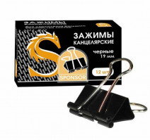 Зажим для бумаг 19мм 12шт/упак
