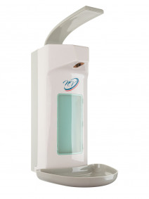 Диспенсер локтевой для жидкого мыла и антисептика с поддоном струйный 1000 мл X-2266