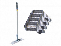 Набор №6 Год с КомбиСпид Про: держатель мопов 40 см, ручка алюминиевая 150 см, 4 мопа Трио 40 см