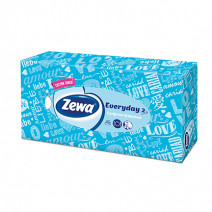 Косметические салфетки бумажные белые ZEWA 2сл, 100л 1/21