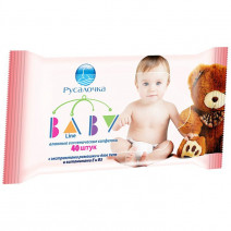 РУСАЛОЧКА салф. влаж. ДЕТСКИЕ БЭБИ ЛАЙН РОМАШКА/АЛОЭ 40 шт 1/24