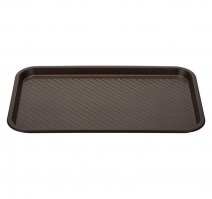 Поднос прямоугольный 52,5х32,5см пластик коричневый д/шпильки ПП