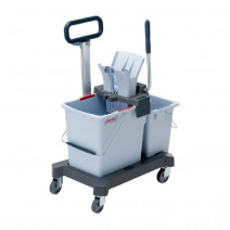 Vileda УльтраСпид Про: двухведерная система 25 л и 10 л на платформе с транспортировочной ручкой