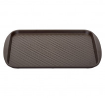 Поднос прямоугольный 42х30см пластик коричневый д/фаст-фуда ПС