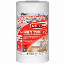 Супер тряпка в рулоне белая СУПЕР ТРЯПКА UNICUM 25*30см, 140шт 1/12