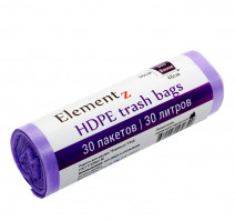 Пакет мусорный 30л ПНД сиреневый (30шт/рул) Elementz