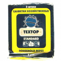 Салфетки вискоза TEXTOP STANDARD 35*30см, 3шт 1/150