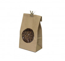 Пакет бумажный 100х60х200 с окном, крафт 70 (500 шт.)