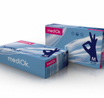 Перчатки нитриловые неопудренные 100шт/упак ХS черничные