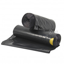 Мешки 180 литров, 10 шт. в рулоне, С ЗАВЯЗКАМИ, 90х110 ПВД, черный, стандарт