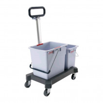 Двухведерная тележка 25 л и 10 л на платформе без отжима с транспортировочной ручкой