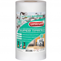 Супер тряпка вискоза в рулоне белая ECONOM UNICUM SUPER 25*21см, 140шт 1/12