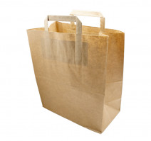 Пакет бумажный 280х150х320 мм крафт, с плоскими ручками (250 шт.)