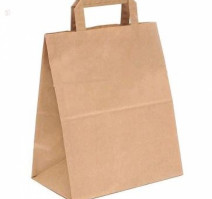 Пакет бумажный 240х140х280 мм крафт, с плоскими ручками (300 шт.)