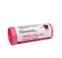 Пакет мусорный 35л ПНД розовый (20шт/рул) с ушками Elementz