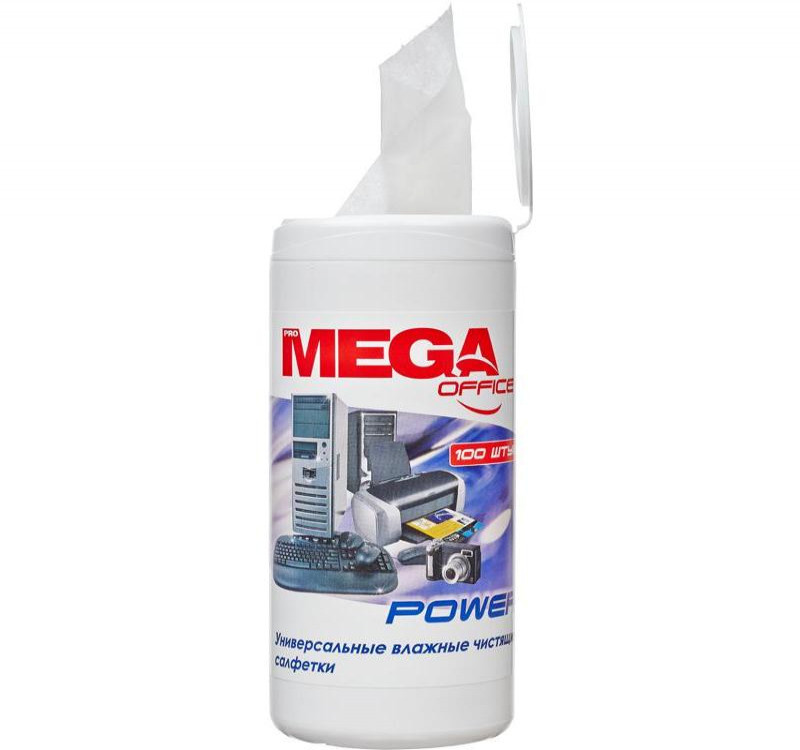 Салфетки для чистки оргтехники 100шт/упак Clean-Stream/MEGAoffice туба