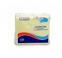 Салфетки бумажные 1сл 25х25см 100л/упак ЛЕПОТА желтые
