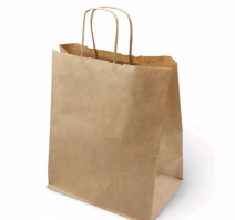 Пакет бумажный 350х150х450 мм крафт с кручеными ручками (150 шт.)