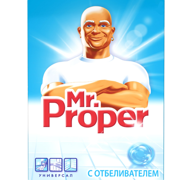 Универсальный моющий порошок 400г Mr. Proper с отбеливателем