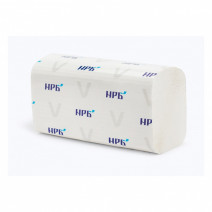 Полотенце бумажное белое НРБ 1сл, 250л, V-сл, 23*21см NRB-25V101 20/1