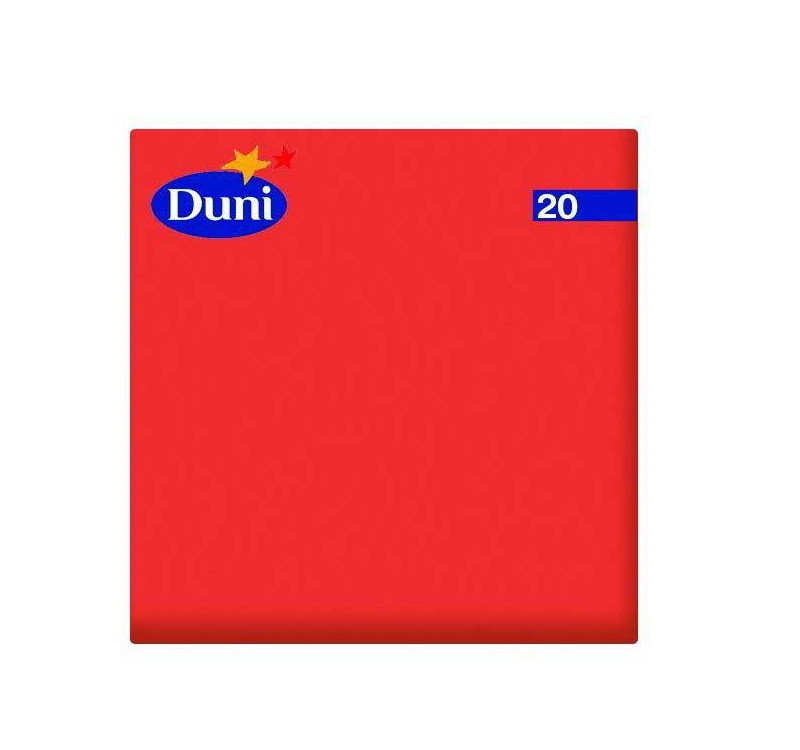 Салфетки бумажные 3сл 24х24 20л/упак DUNI красные (104061)