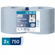 Протирочная бумага Tork Плюс в рулоне со съемной втулкой 2 сл голубая