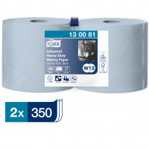 Протирочная бумага Tork суперпрочная в рулоне со съемной втулкой 3 сл голубая