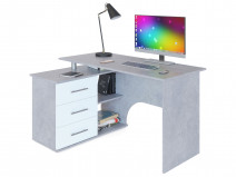 Компьютерный стол Сокол КСТ-09 Бетон / Белый, Правый