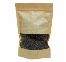 Пакет бумажный крафт зип лок 240х150х40 окно 7.0 (500 шт.)