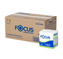 Салфетки бумажные 1сл 24х24 100л/упак Focus белые