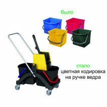 Ведро пластиковое прямоугольное, красное VERMOP 17л 1/1