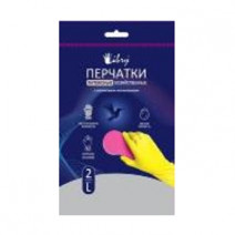 Перчатки резиновые Libry рр 8-М, с напылением, желтые 1/12 1/240