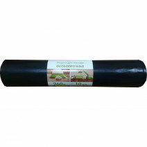 Пакеты для мусора ОСОБОПРОЧНЫЕ 260л, ПВД, 10шт, рулон, черные, 110мкм, 90*140см 1/4