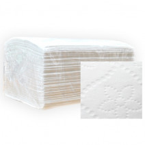 Полотенце бумажное белое ТЕРРАЛАЙН 200л, 2сл, V-сл, 22*22см, в прозрач. упак. 1/20