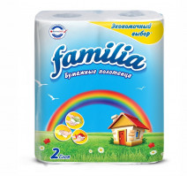 Полотенце бумажное 2сл 2рул/упак Familia Радуга белое