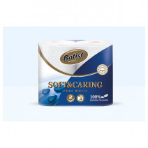 Туалетная бумага белая BATIST BELUX 4шт, 2-сл, 190л, 20м