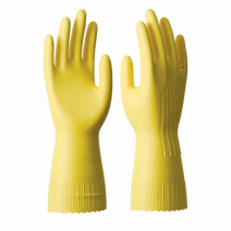 Перчатки резиновые ЧИСТЫЕ РУКИ рр 7-S, с напылением, желтые 1/12 1/120